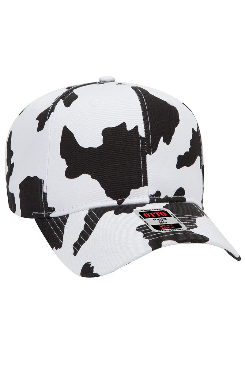 OTTO Black and White Cow Mid Profile Baseball Cap - Wholesale Accessory Market