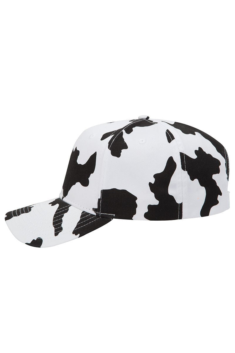 OTTO Black and White Cow Mid Profile Baseball Cap - Wholesale Accessory Market