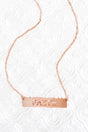 Crystal Avenue Matte Rose Goldtone Cut-Out 'Faith' Bar Necklace - Wholesale Accessory Market