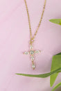 Crystal Avenue Cubic Zirconia Goldtone Katia Cross Necklace - Wholesale Accessory Market