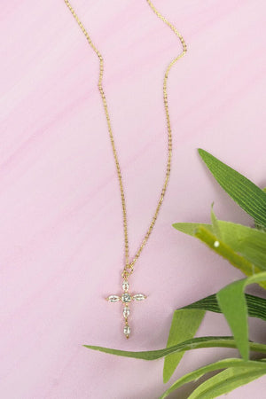 Crystal Avenue Cubic Zirconia Goldtone Katia Cross Necklace - Wholesale Accessory Market