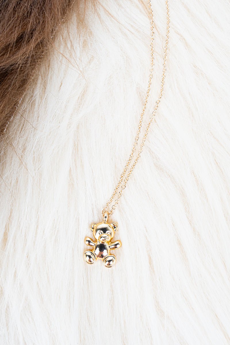Crystal Avenue Beary Sweet Goldtone Necklace - Wholesale Accessory Market