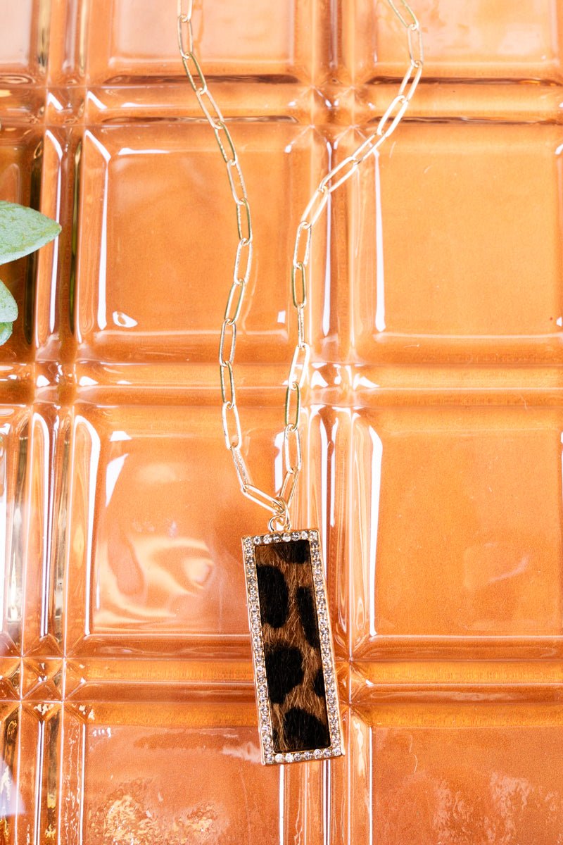Crystal Avenue New Adventure Leopard Bar Necklace - Wholesale Accessory Market
