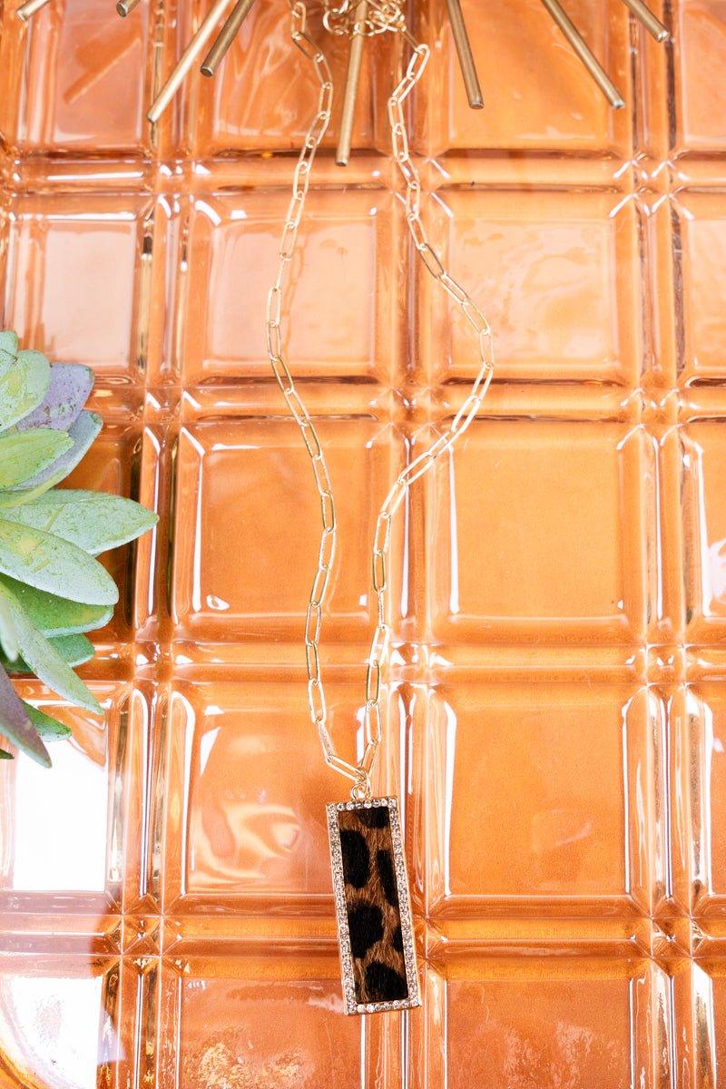 Crystal Avenue New Adventure Leopard Bar Necklace - Wholesale Accessory Market