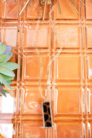Crystal Avenue New Adventure Leopard Bar Necklace - Wholesale Accessory Market