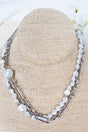 Crystal Avenue High Class Pearl and Chain Layered Necklace - Wholesale Accessory Market