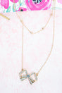 Crystal Avenue Crystal Bow Goldtone Layered Necklace - Wholesale Accessory Market