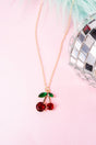 Crystal Avenue Red Cherry Goldtone Necklace - Wholesale Accessory Market