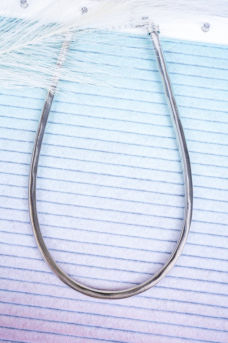Crystal Avenue Crowd Pleaser Silvertone Omega Chain Necklace - Wholesale Accessory Market