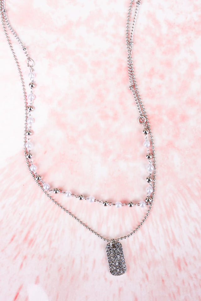 Crystal Avenue Perfect Harmony Silvertone Layered Necklace - Wholesale Accessory Market