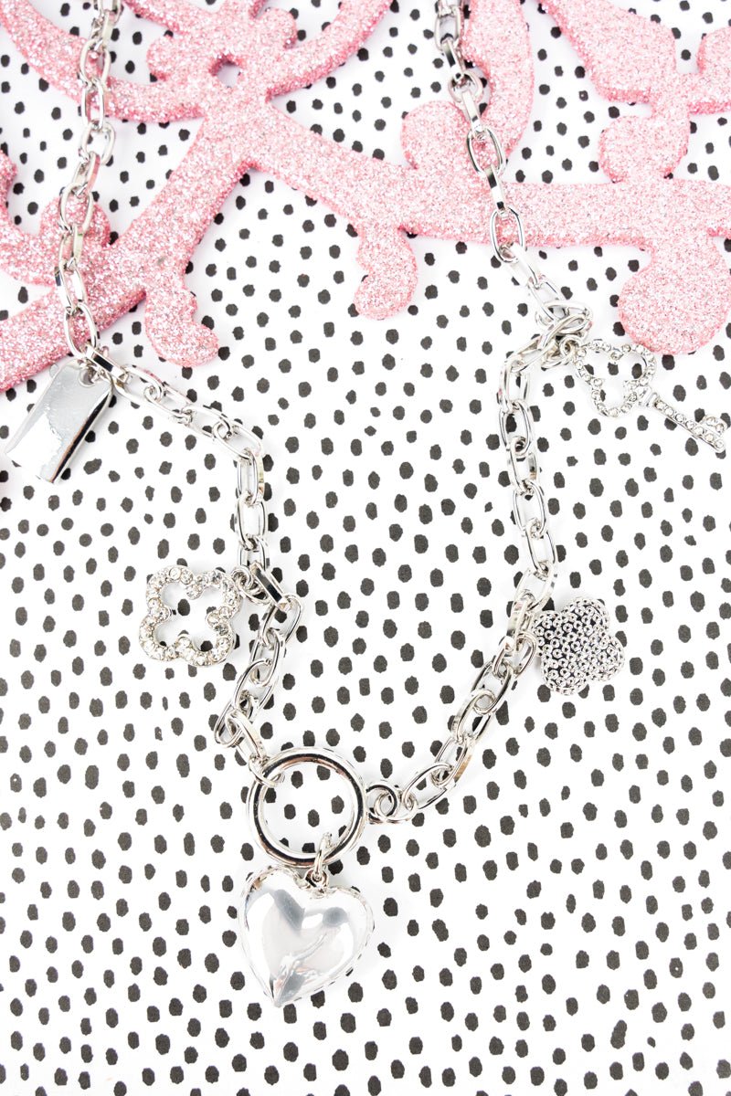 Crystal Avenue Key To My Heart Silvertone Charm Necklace - Wholesale Accessory Market