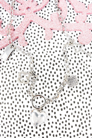 Crystal Avenue Key To My Heart Silvertone Charm Necklace - Wholesale Accessory Market