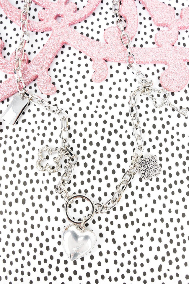 Crystal Avenue Key To My Heart Silvertone Charm Necklace - Wholesale Accessory Market