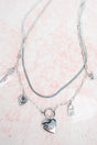Crystal Avenue Key To My Heart Silvertone Layered Necklace - Wholesale Accessory Market