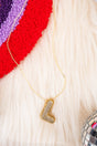 Crystal Avenue Goldtone Crystal Pave "L" Necklace - Wholesale Accessory Market