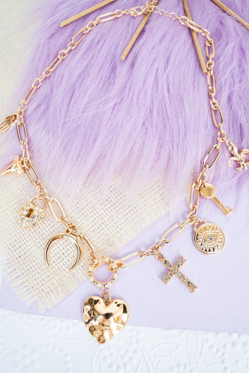 Crystal Avenue At the Heart of It All Goldtone Necklace - Wholesale Accessory Market