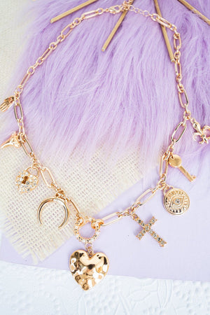 Crystal Avenue At the Heart of It All Goldtone Necklace - Wholesale Accessory Market