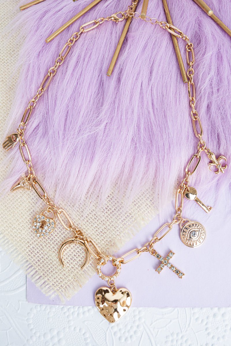 Crystal Avenue At the Heart of It All Goldtone Necklace - Wholesale Accessory Market