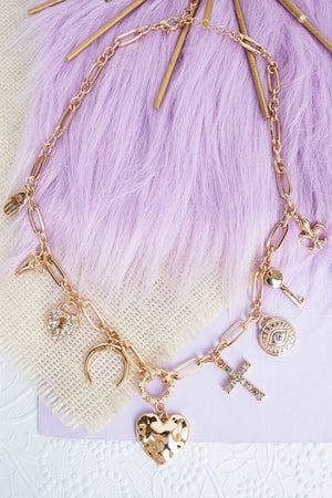 Crystal Avenue At the Heart of It All Goldtone Necklace - Wholesale Accessory Market