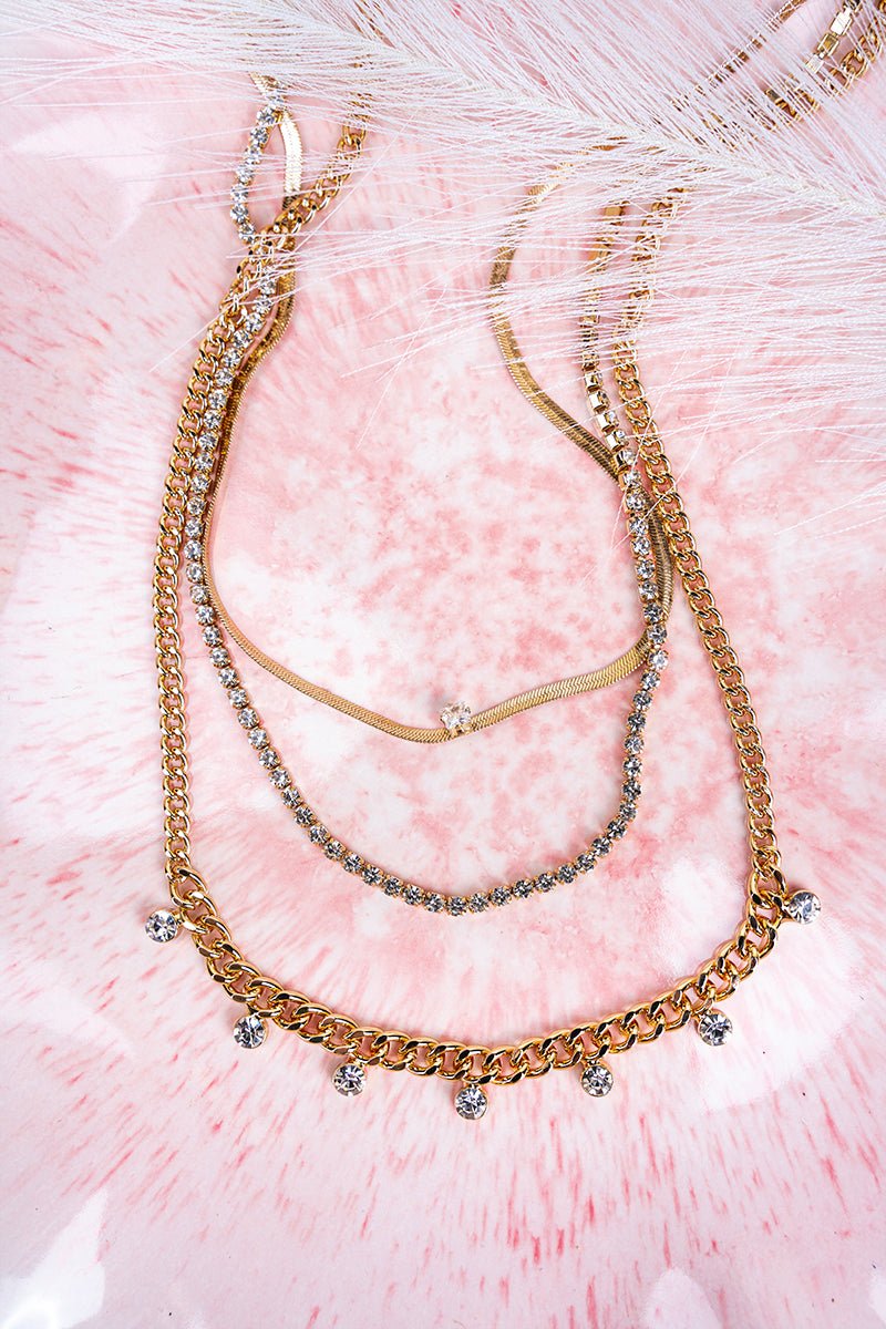 Crystal Avenue Sophisticated Touch Goldtone Layered Necklace - Wholesale Accessory Market