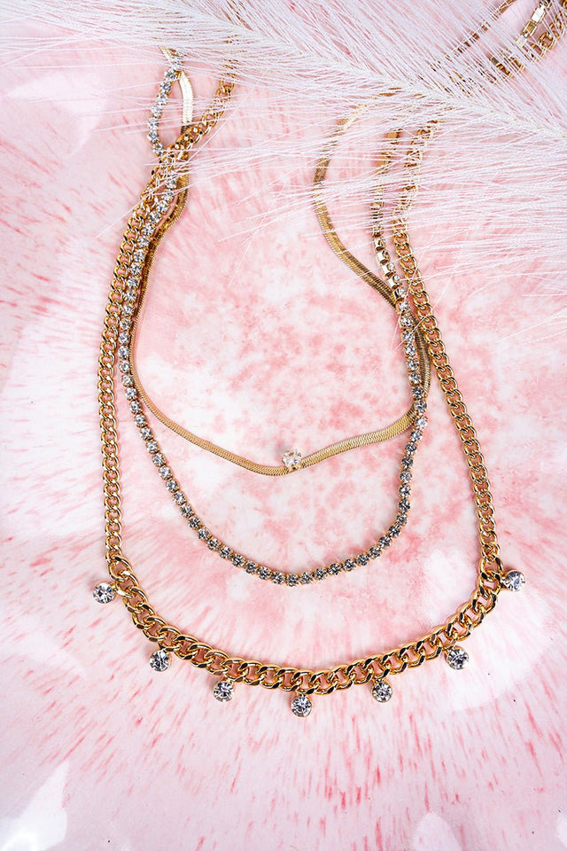 Crystal Avenue Sophisticated Touch Goldtone Layered Necklace - Wholesale Accessory Market