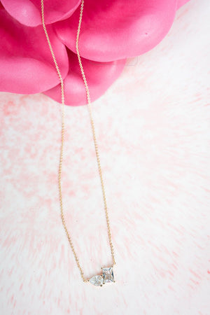 Crystal Avenue Cubic Zirconia You & Me Goldtone Necklace - Wholesale Accessory Market