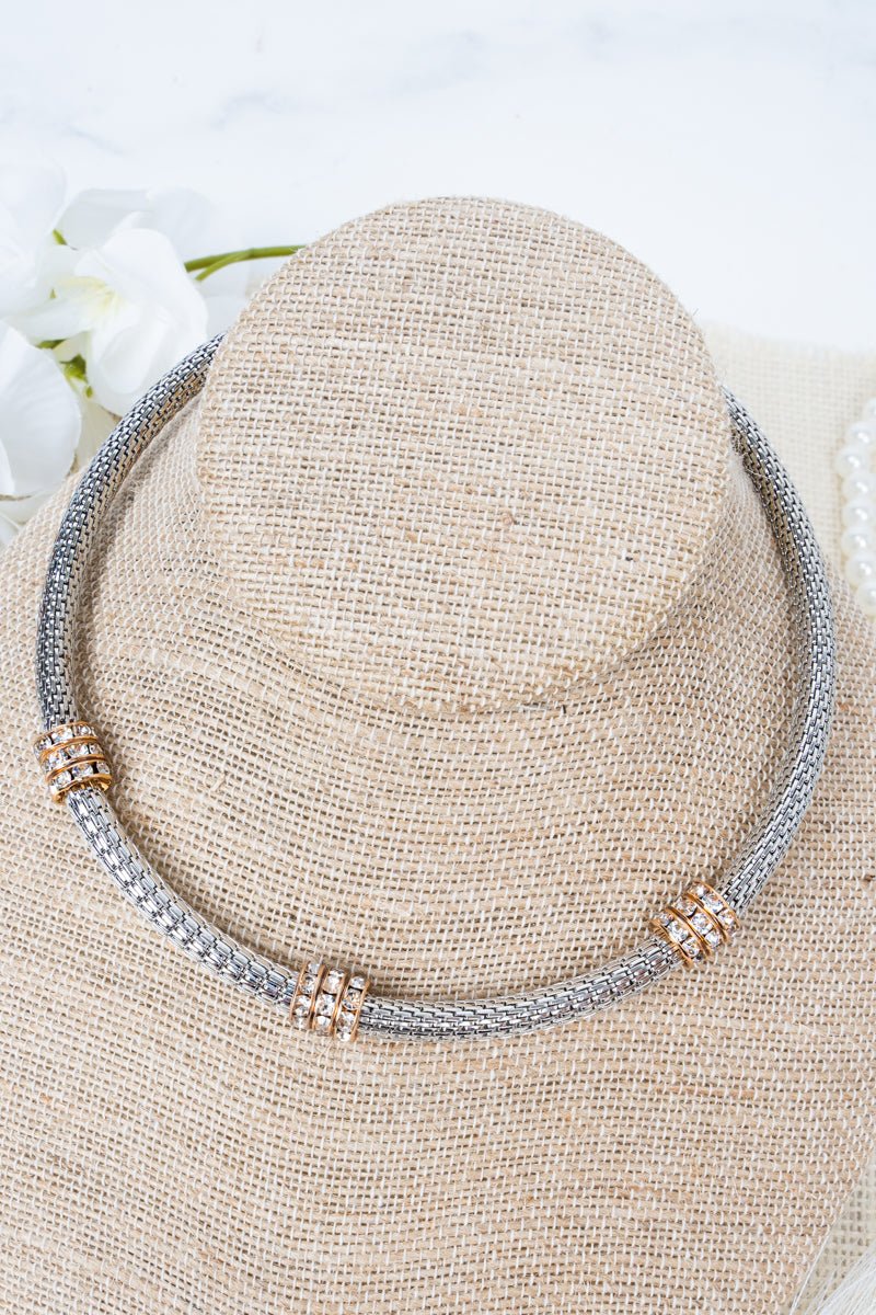 Crystal Avenue So Chic Crystal Silvertone Choker - Wholesale Accessory Market