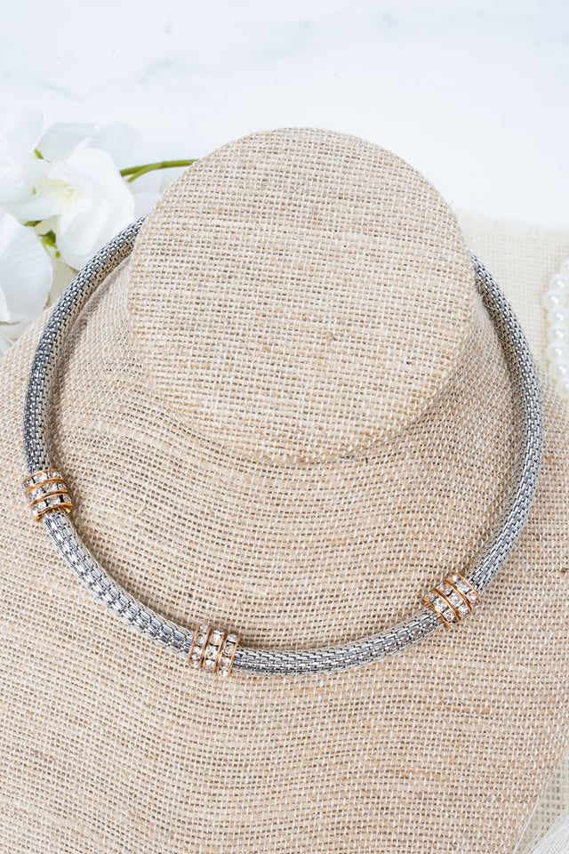Crystal Avenue So Chic Crystal Silvertone Choker - Wholesale Accessory Market