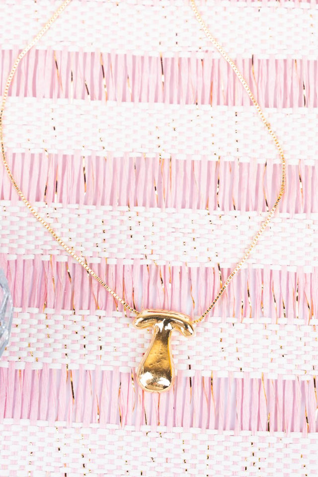 Crystal Avenue Goldtone Bubble Initial 'T' Necklace - Wholesale Accessory Market