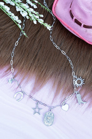 Crystal Avenue Way Out West Silvertone Charm Necklace - Wholesale Accessory Market