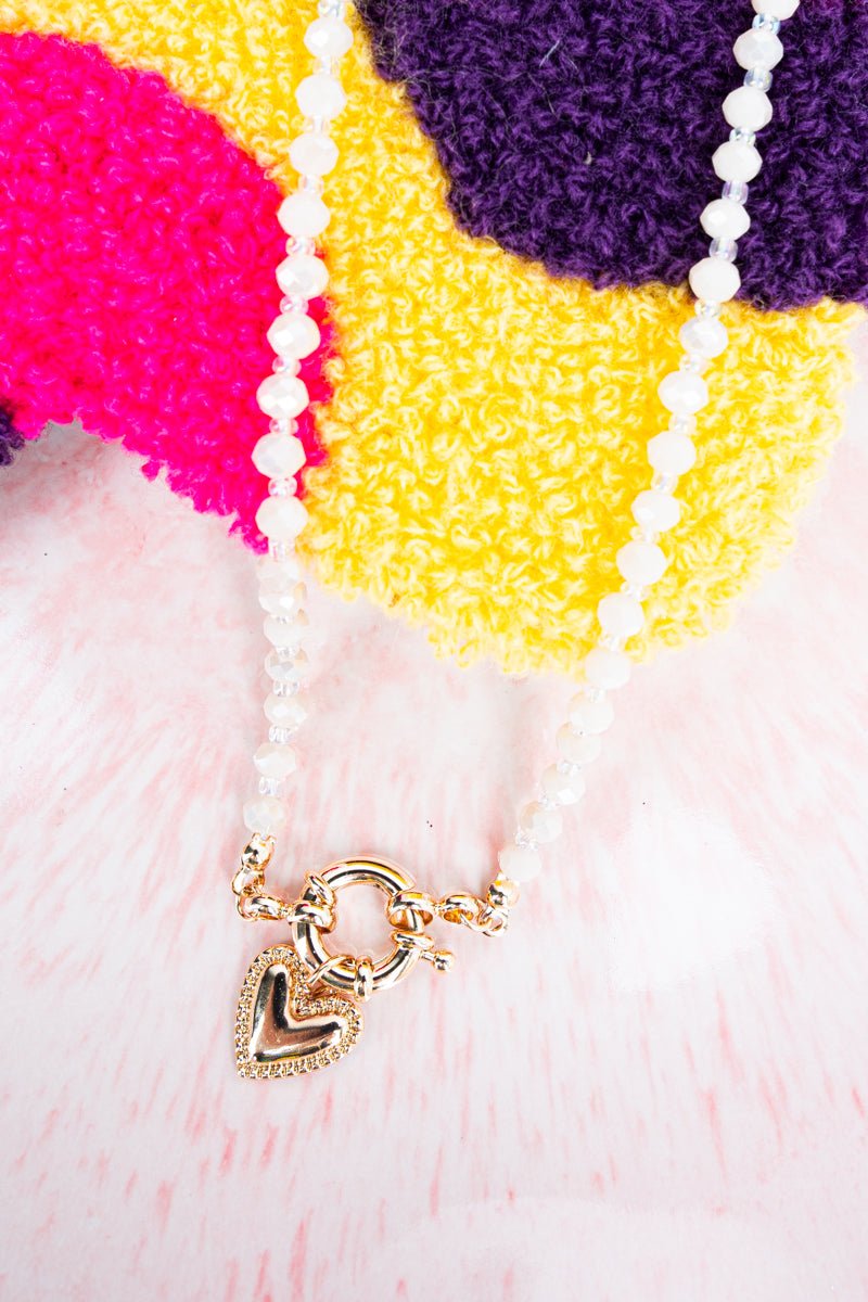 Crystal Avenue Paris Romance Light Peach Beaded Necklace - Wholesale Accessory Market