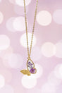 Crystal Avenue Violet Meadow Song Goldtone Butterfly Necklace - Wholesale Accessory Market