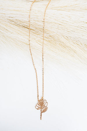 Crystal Avenue Goldtone Rose Reverie Necklace - Wholesale Accessory Market