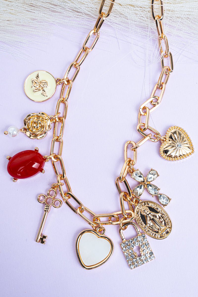 Crystal Avenue Radiate Joy Goldtone Charm Necklace - Wholesale Accessory Market