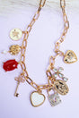 Crystal Avenue Radiate Joy Goldtone Charm Necklace - Wholesale Accessory Market