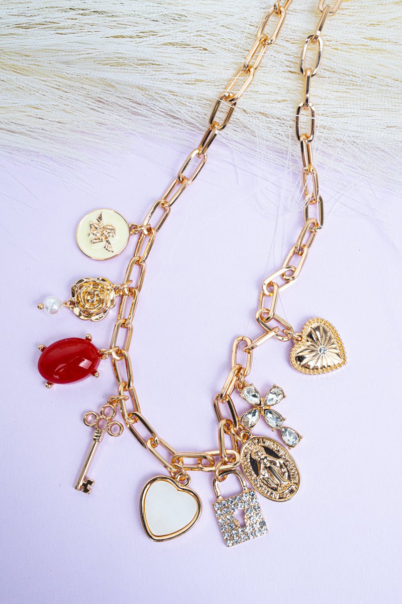 Crystal Avenue Radiate Joy Goldtone Charm Necklace - Wholesale Accessory Market