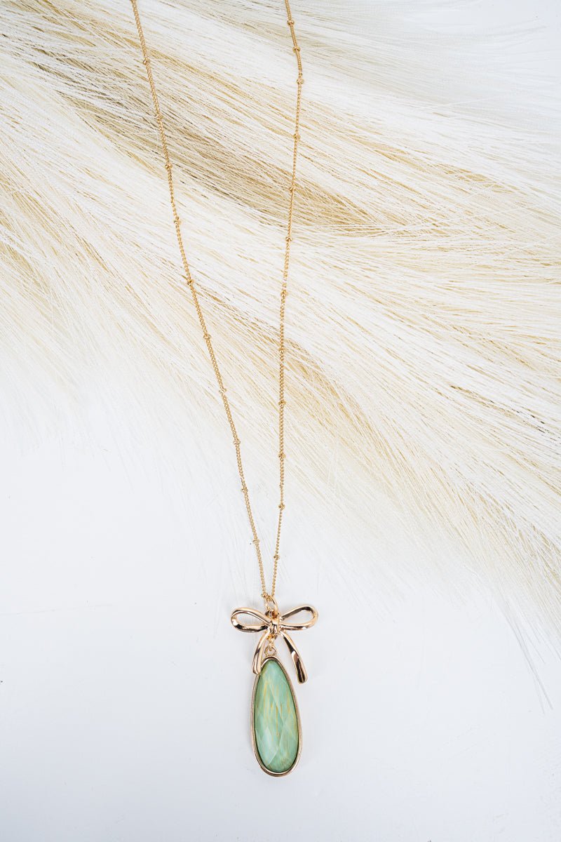Crystal Avenue All Access Aqua Teardrop Goldtone Necklace - Wholesale Accessory Market