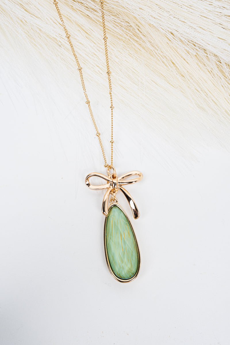 Crystal Avenue All Access Aqua Teardrop Goldtone Necklace - Wholesale Accessory Market