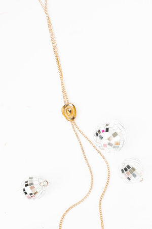 Crystal Avenue Lariat Luxe Goldtone Cowgirl Hat Slider Necklace - Wholesale Accessory Market