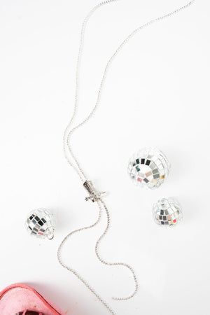 Crystal Avenue Lariat Luxe Silvertone Cowgirl Boot Slider Necklace - Wholesale Accessory Market