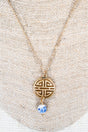 Crystal Avenue Blue Bouquet of Blessings Goldtone Necklace - Wholesale Accessory Market
