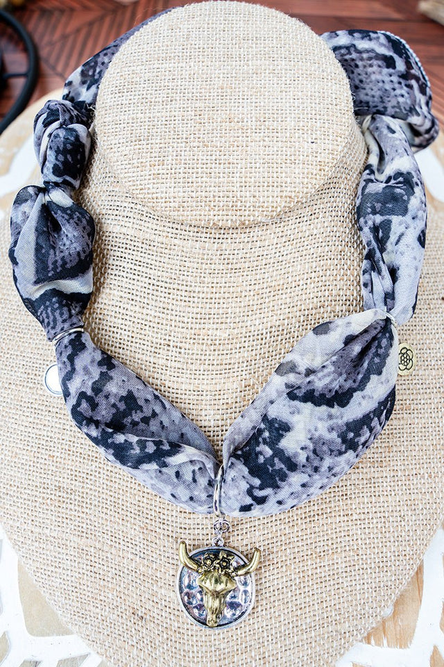 Crystal Avenue Shed The Ordinary Steer Pendant Fabric Necklace - Wholesale Accessory Market