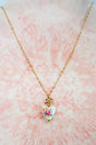 Crystal Avenue Pink Porcelain Heart Goldtone Necklace - Wholesale Accessory Market