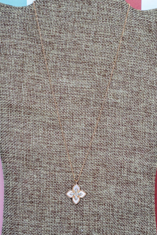 Crystal Avenue Whispering Fleur Goldtone Necklace - Wholesale Accessory Market