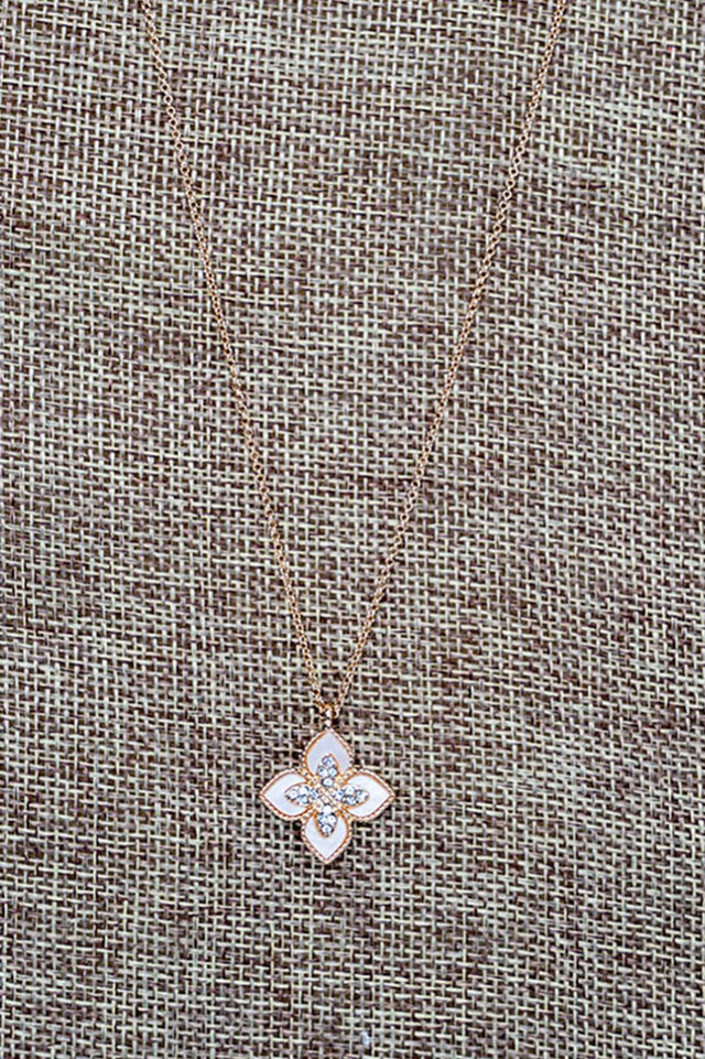 Crystal Avenue Whispering Fleur Goldtone Necklace - Wholesale Accessory Market
