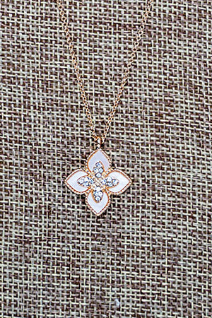 Crystal Avenue Whispering Fleur Goldtone Necklace - Wholesale Accessory Market