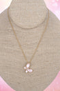 Crystal Avenue Moonlit Flutter Light Rose & Goldtone Necklace - Wholesale Accessory Market