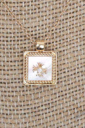 Crystal Avenue Cubic Zirconia Ivory Devotion Goldtone Necklace - Wholesale Accessory Market