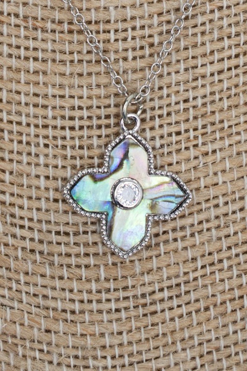 Crystal Avenue Cubic Zirconia Coastal Clover Silvertone Necklace - Wholesale Accessory Market