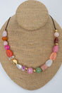 Crystal Avenue Light Rose and Goldtone Santorini Market Cord Necklace - Wholesale Accessory Market